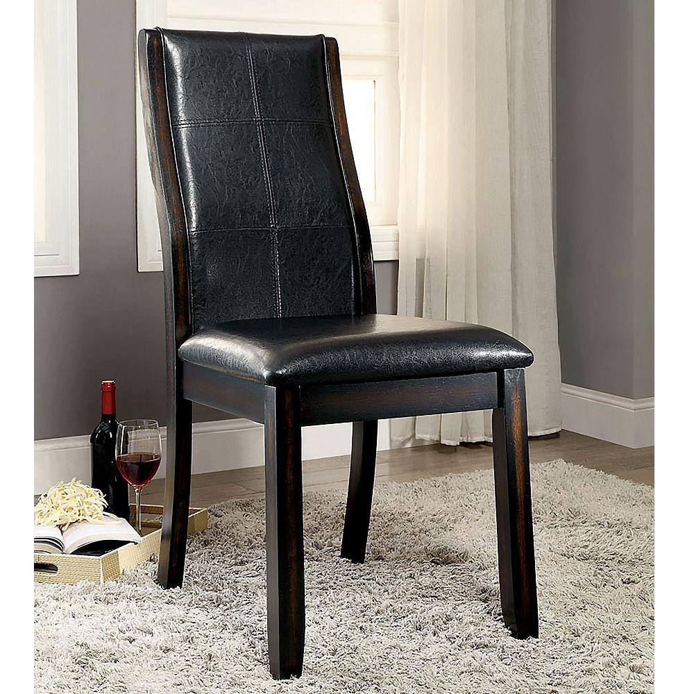 Emilio Brown Faux Leather Upholstered Parsons Side Chair