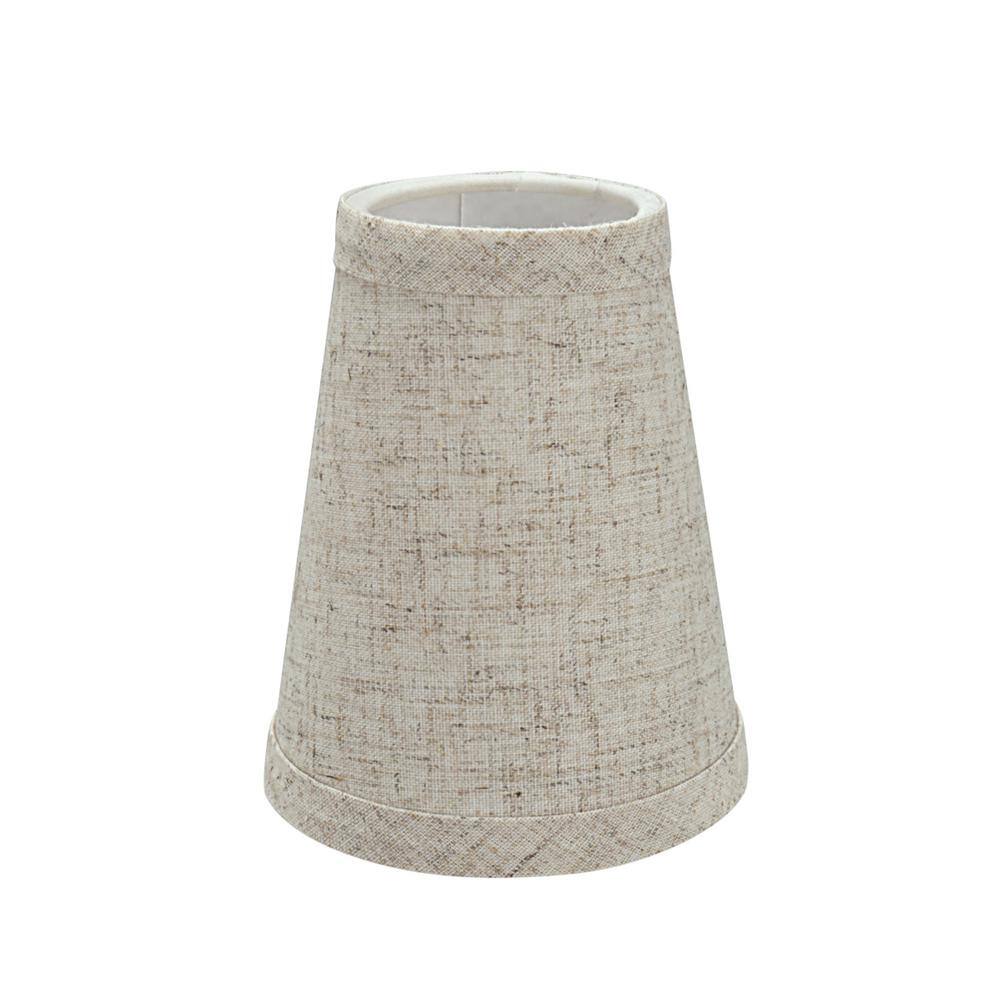 Beige Linen Empire Chandelier Clip-On Lamp Shades, Set of 6