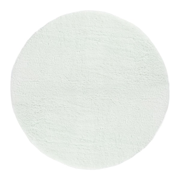 GHDG Solid Plush White 4 ft. Shag Furry Round Rug Area Rug