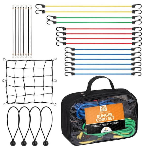 XPOSE SAFETY Heavy Duty Bungee Cords Kit - 28 pack - Assorted Sizes