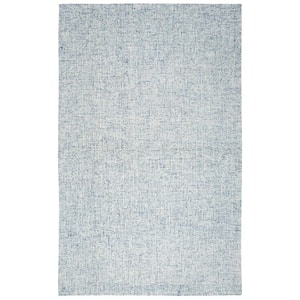 London Collection Blue/Ivory 8 ft. x 10 ft. Hand-Tufted Solid Area Rug