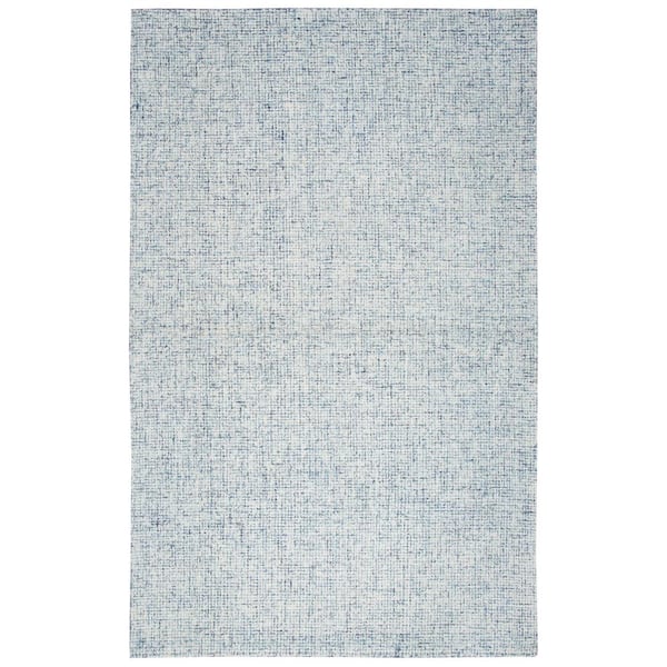 London Collection Blue/Ivory 12 ft. x 15 ft. Hand-Tufted Solid Area Rug