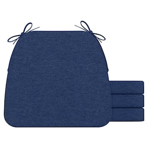 16 in. x 17 in. Trapezoid Outdoor Seat Cushion Dining Chair Cushion in Navy Blue (4-Pack)