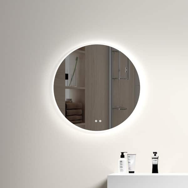 Unbranded 20 in. W x 20 in. H Round Frameless Anti-Fog Wall Mounted Bathroom Vanity Mirror in Silver