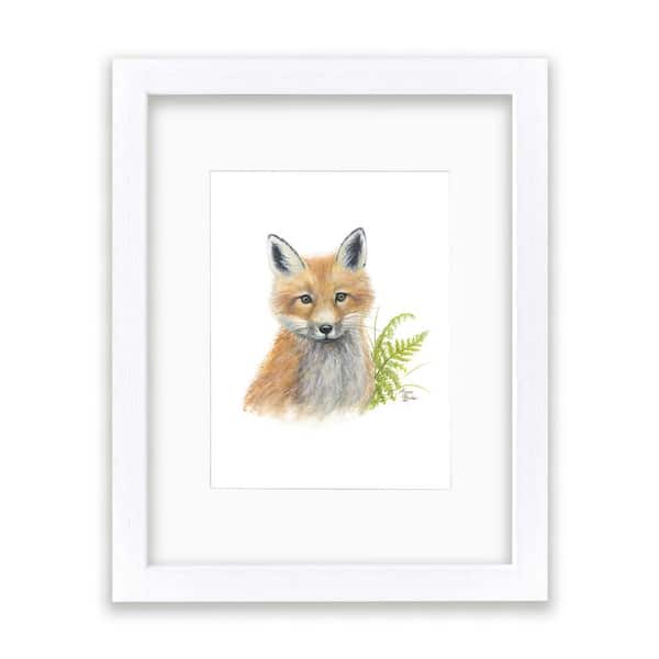Unbranded Woodland Littles 2 "Fox" by Alyssa Lewis Individual White Framed with Mat Animal Art Print 24 in. x 18 in.