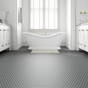 Restore Matte Charcoal Gray 12 in. x 10 in. Glazed Ceramic Hexagon Mosaic Tile (9.72 sq. ft./Case)