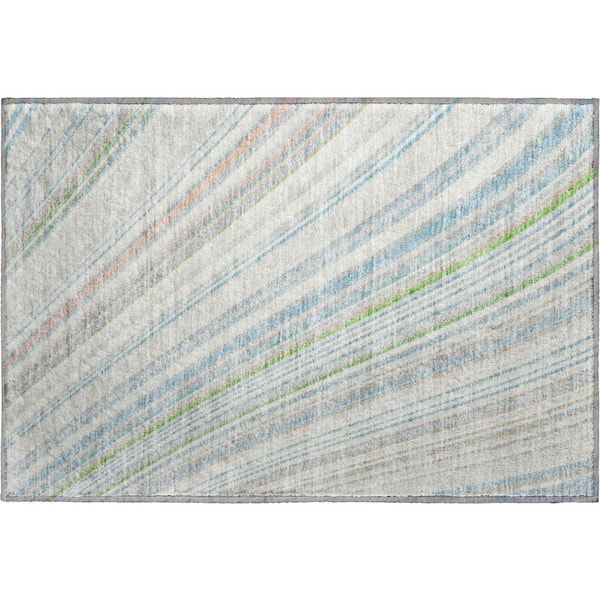 Addison Rugs Mayfield Premium Machine Washable Abstract AMF981 Ivory 1 ft. 8 in. x 2 ft. 6 in. Area Rug