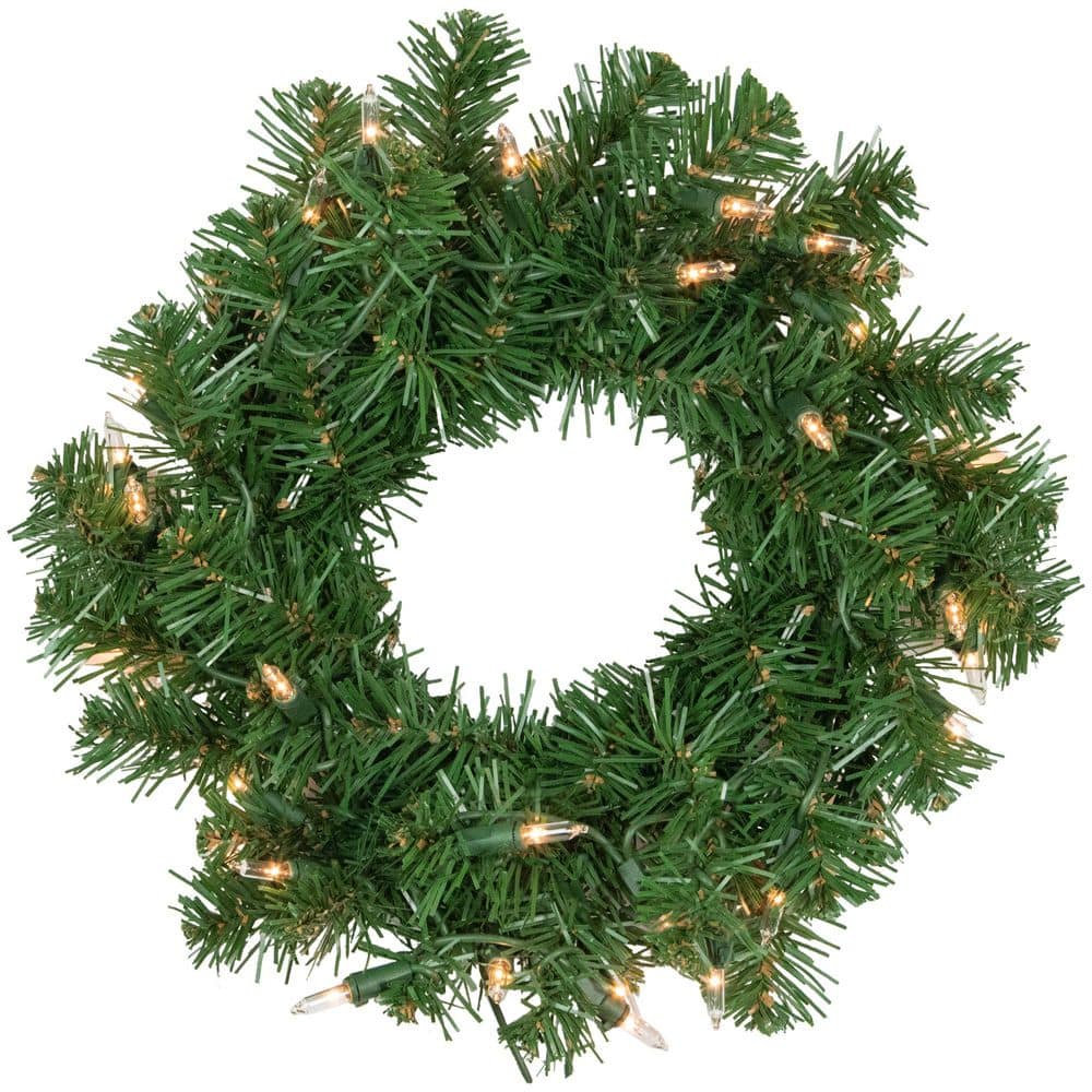 "16 "" Pre-Lit Green Deluxe Dorchester Pine Artificial Christmas Wreath-Clear Lights" price history on PriceWatchPro