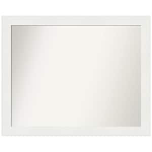 Vanity White Narrow 31.5 in. W x 25.5 in. H Non-Beveled Bathroom Wall Mirror in White