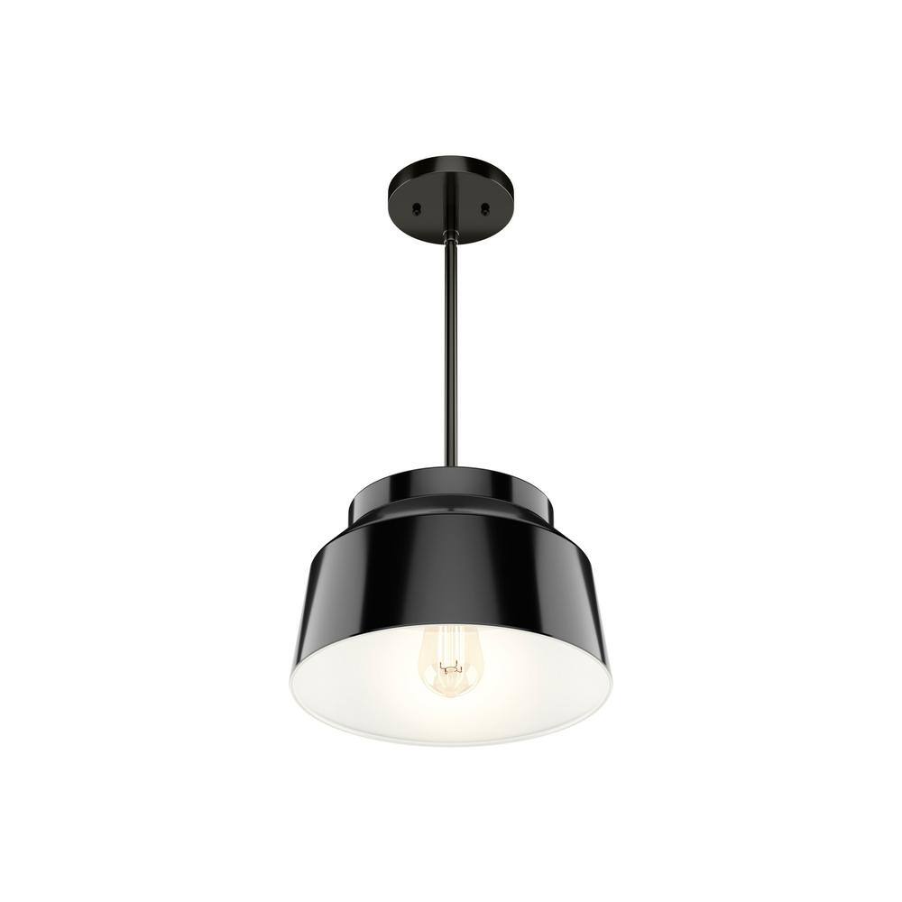 Matte Black Aluminum LED Single Bell Pendant Light
