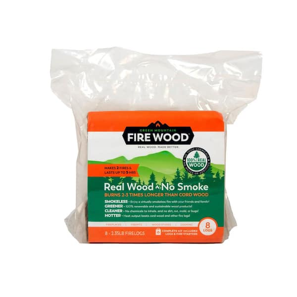 GREEN MOUNTAIN FIRE WOOD 8 Bundle Firewood Solid Fuel 100% Real Wood