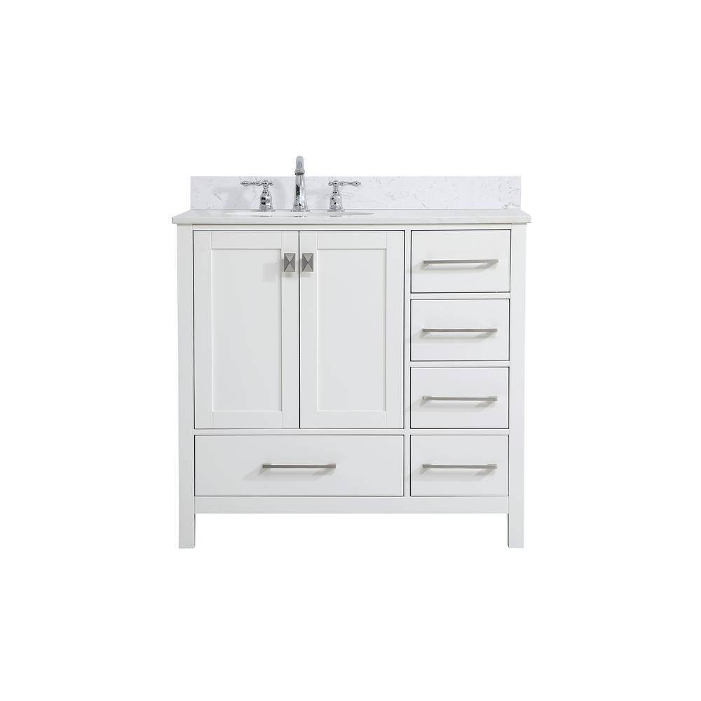 Simply Living 36 in. W x 22 in. D x 34 in. H Bath Vanity in White with Cala