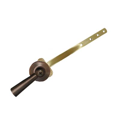 Universal Decorative Toilet Trip Lever for Front Left Mount with 8-1/2 in. Brass Arm & Brass Handle in Oil Rubbed Bronze