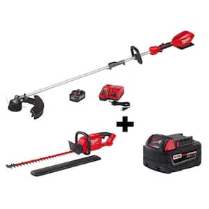 M18 FUEL QUIK LOK 18 V Lithium Ion Brushless Cordless String Trimmer 8.0Ah Kit with Hedge Trimmer and 5.0 Ah Battery