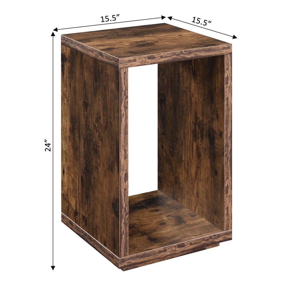 Northfield 24" Barnwood Rectangular Wood End Table with Shelf