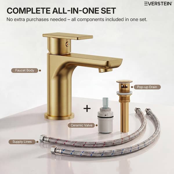 EVERSTEIN 6 in. H Sleek Single-Hole Single-Handle Bathroom Sink