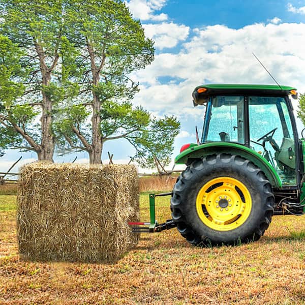 49 in. Hay Bale Spear 3000 lbs. Capacity Square Bale Spike with Nut and Sleeve Heavy Duty Steel Garden Fork