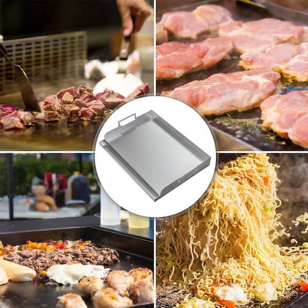 Stainless Steel Griddle,32 X 17 Universal Flat Top Rectangular Plate ,  BBQ Charcoal/Gas Grill with