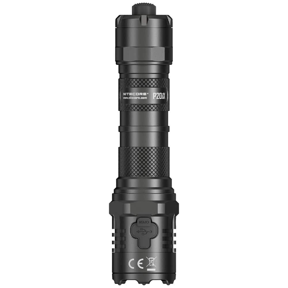 Black 4000 Lumens USB-C Rechargeable Tactical LED Flashlight