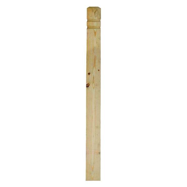 Unbranded 4 in. x 4 in. x 5 ft. Pressure-Treated Solid Wood Double V-Groove Deck Fence Post