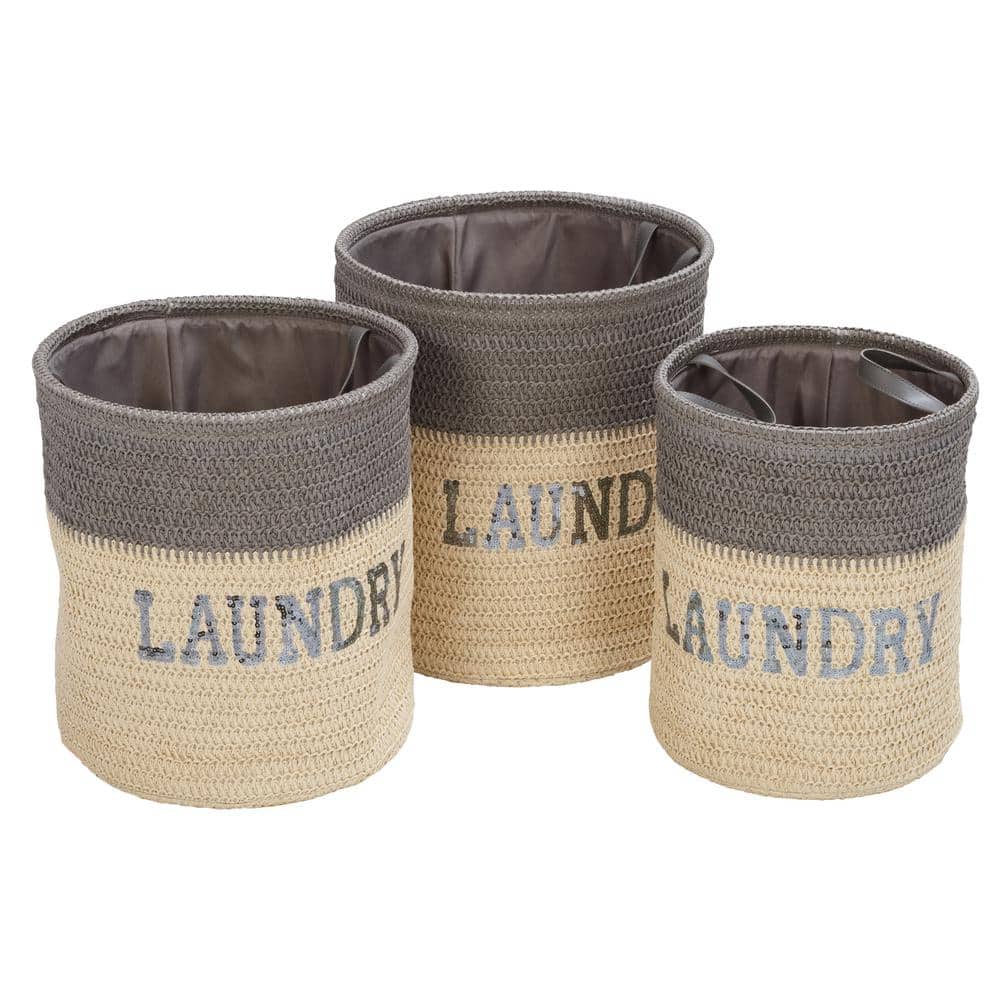 Honey Can Do Set of 3 Flexible Laundry Baskets with Handles