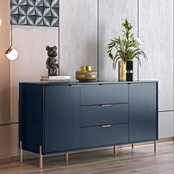FESTIVO Modern Elegance Navy 3-Drawers with 2-Adjustable Shelves
