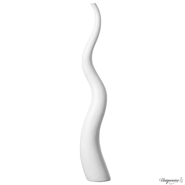 Uniquewise 62 in. Tall Animal Horn Shape Floor Vase: Elegant Ceramic White Accent for Entryway, Dining, or Living Room Decor