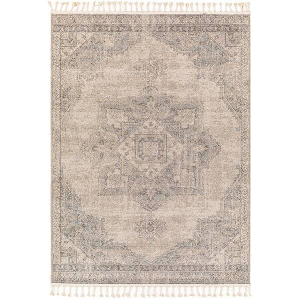 Livabliss Euphoria Gray 5 ft. x 7 ft. Traditional Indoor Area Rug