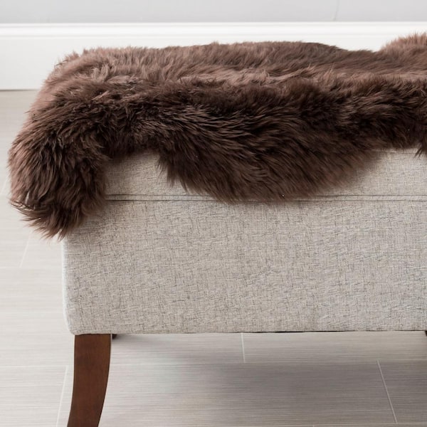 Dark Brown 2 x 3 ft. Genuine New Zealand Sheepskin Pelt Area Rug