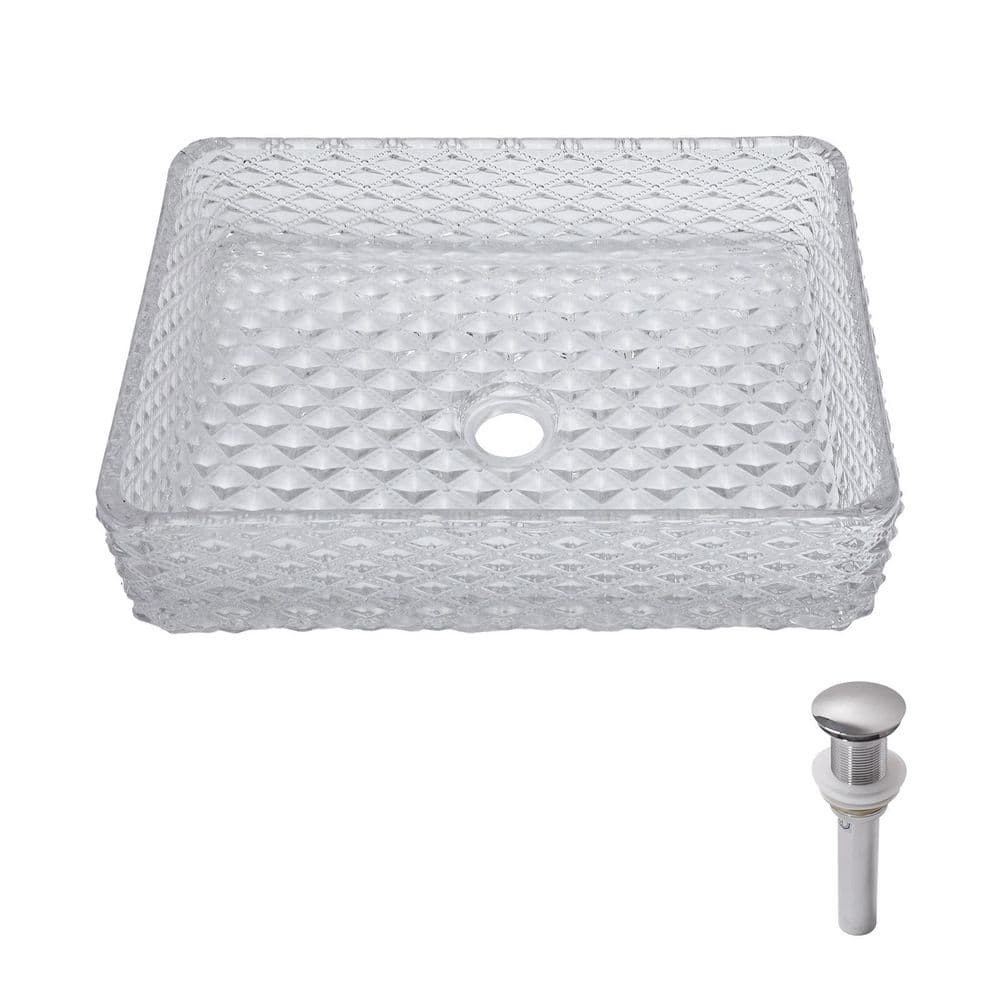 17.5 in. x 13 in. Above Counter White Bowl Rectangle Vessel Sink with Pop-up Drain(no Faucet) price history on PriceWatchPro