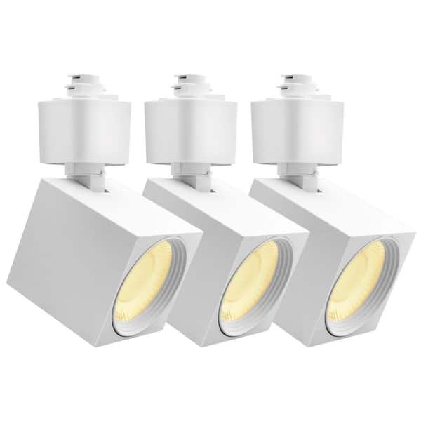 2 in. Integrated LED Track Light, 5CCT, CRI90, 10W, 800LM, Adjustable 358°+ 90° Tilt, Dimmable, ETL Square White 3 Pack