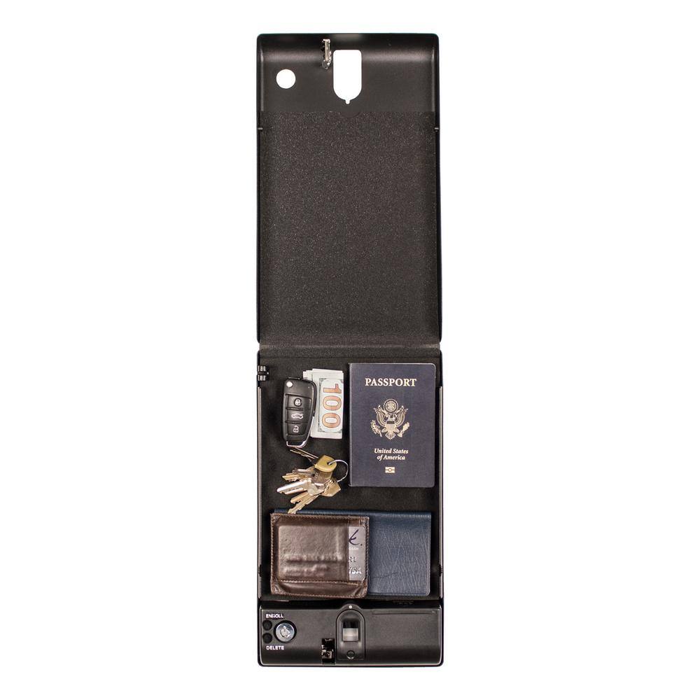 Compact Black Powder-Coated Biometric Pistol Safe