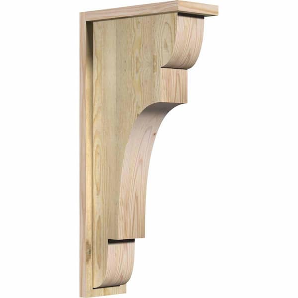 Ekena Millwork 6 in. x 14 in. x 30 in. Douglas Fir New Brighton Rough Sawn Corbel with Backplate