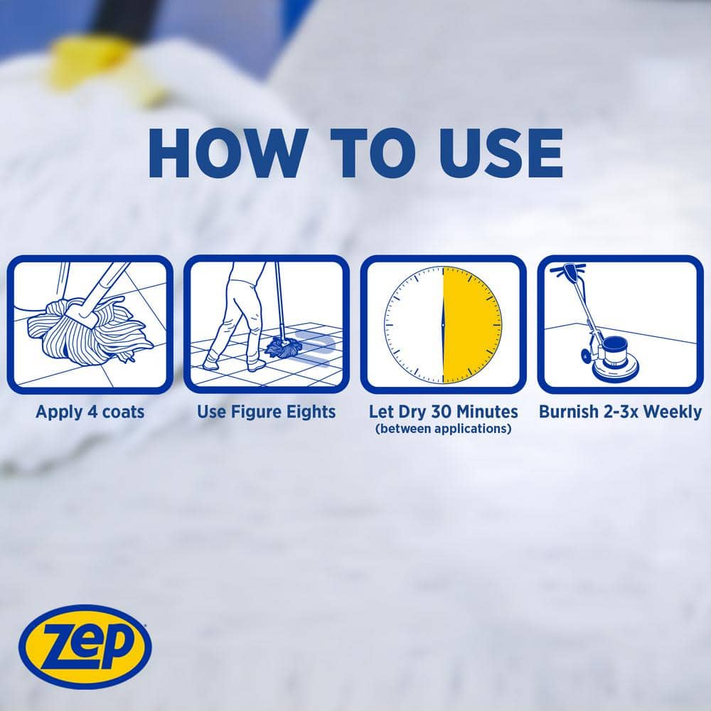Zep Wet-Look Floor Polish 1 Gallon High Gloss Finish
