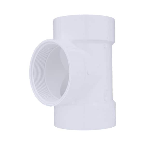 Charlotte Pipe 10 in. x 10 in. x 6 in. PVC DWV Flush Cleanout Tee
