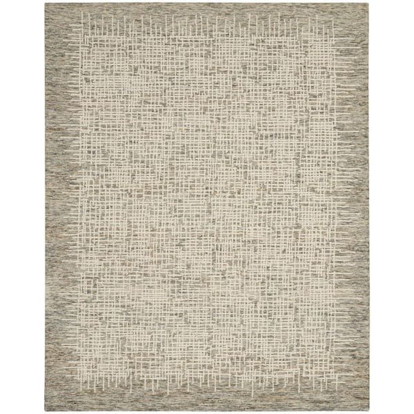 8 ft. x 12 ft. Brown and Gray Wool Abstract Area Rug