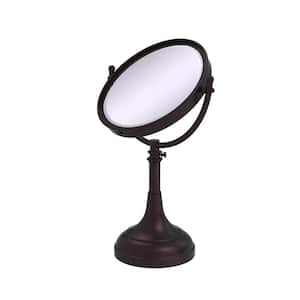 Height Adjustable 8 in. Vanity Top Makeup Mirror 3X Magnification in Antique Bronze
