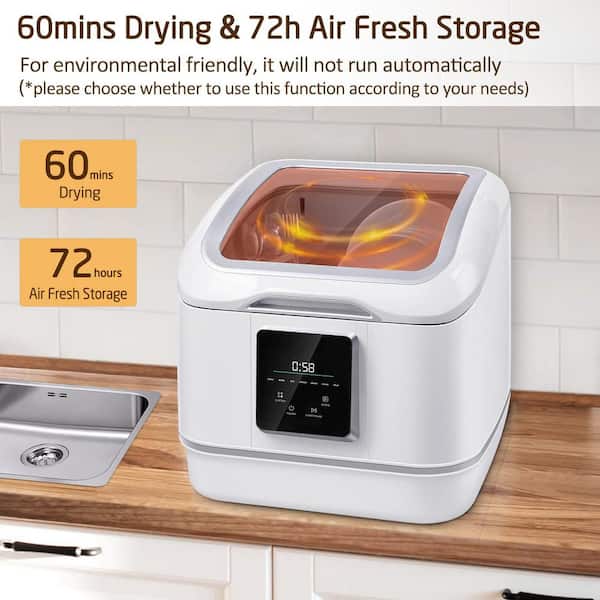 Comfee 16.5-in Portable Countertop Dishwasher (White), 62-dBA in the  Portable Dishwashers department at