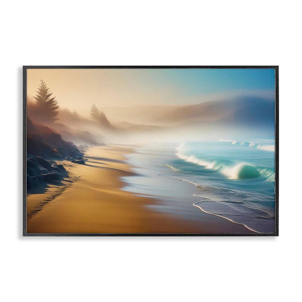 Smooth Beach Tide by Noah Bay Black Framed Nature Giclee Art Print 16 in. x 24 in. price history on PriceWatchPro