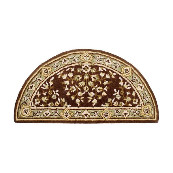 ACHLA DESIGNS 2 ft. x 4 ft. Half Round Oriental Area Rug, Coffee