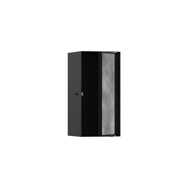 Hansgrohe XtraStoris Rock 9 in. W x 15 in. H x 6 in. D Stainless Steel Shower Niche with Tileable Door in Matte Black