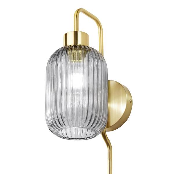 River of Goods Harlow 8.625 in. Brushed Gold-Colored Wall Sconce