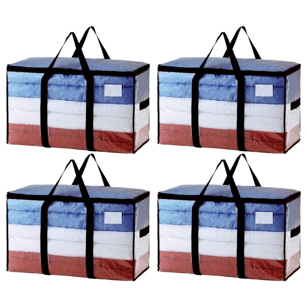 Clear Heavy Duty Moving Storage Bags 4 Pack Tear Resistant Totes with Wrap Around Handles and Visible Window price history on PriceWatchPro