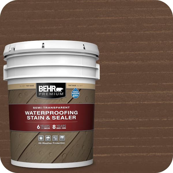 5 gal. #ST-259 Aged Grey Semi-Transparent Waterproofing Exterior Wood Stain and Sealer