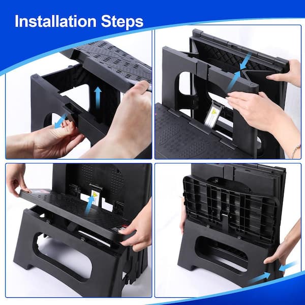 Folding 2-Step Stool Upgraded A-Frame Stability Safety Lock Anti