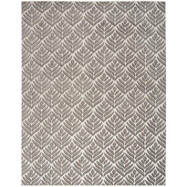 Aloha Charcoal 5 ft. x 8 ft. Botanical Contemporary Area Rug