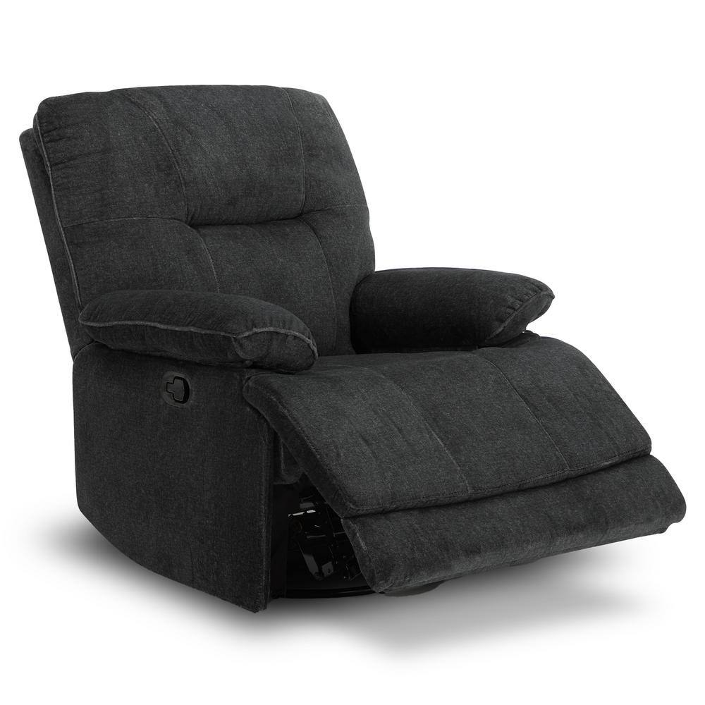 Spruce & Spring Rani Dark Gray Fabric Manual Glider Recliner SSMA137 ...