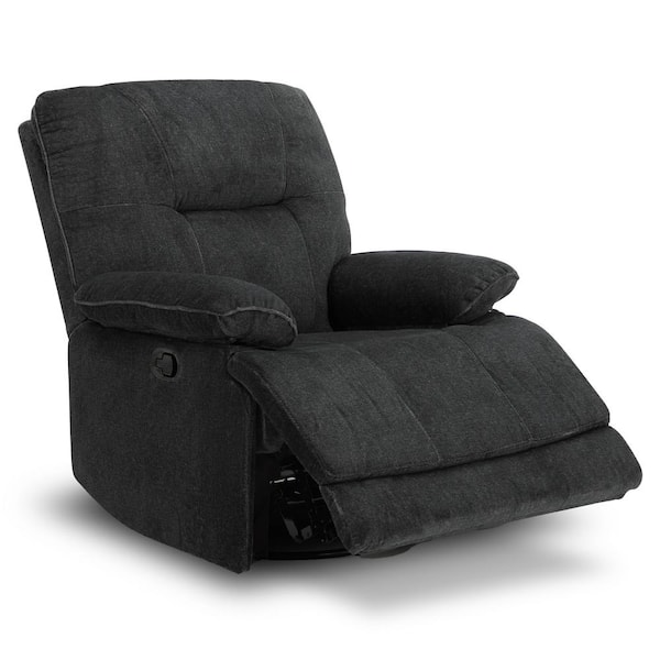 Spruce & Spring Rani Dark Gray Fabric Manual Glider Recliner
