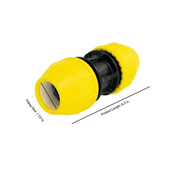HOME-FLEX Underground Gas Pipe Tee Compression Fitting Yellow Poly 1/2 Inch IPS for sale online 