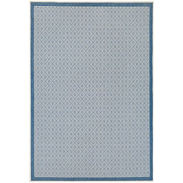 Monaco Sea Pier Sand-Azure 6 ft. x 9 ft. Indoor/Outdoor Area Rug